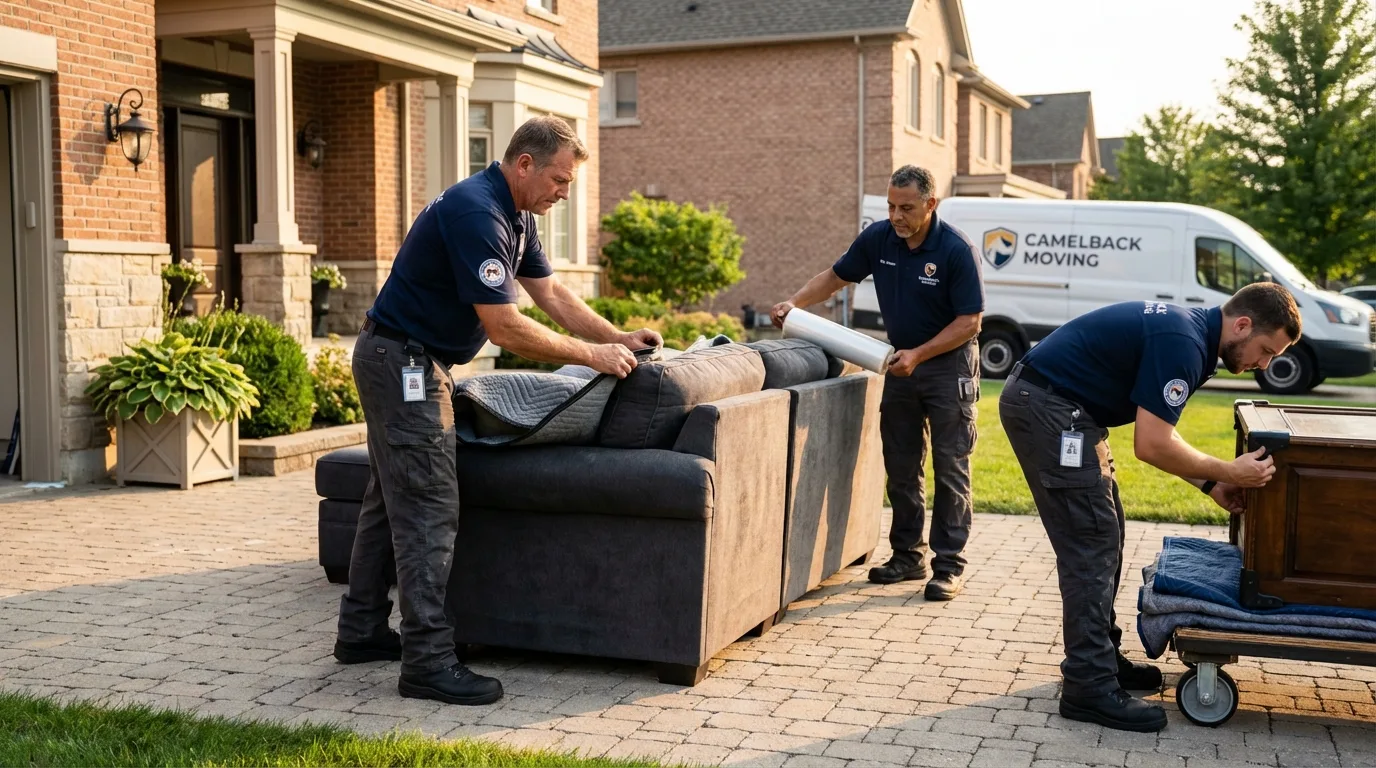 Large estate moving crew wrapping furniture in Whiteriver, AZ