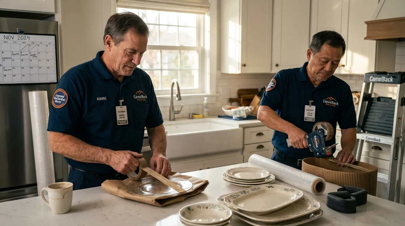 Professional crew packing kitchen dishware in Whiteriver, AZ